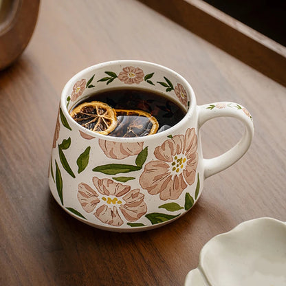 Citrus Tea Cup With Pink Flowers Enchanting Botanicals Florals