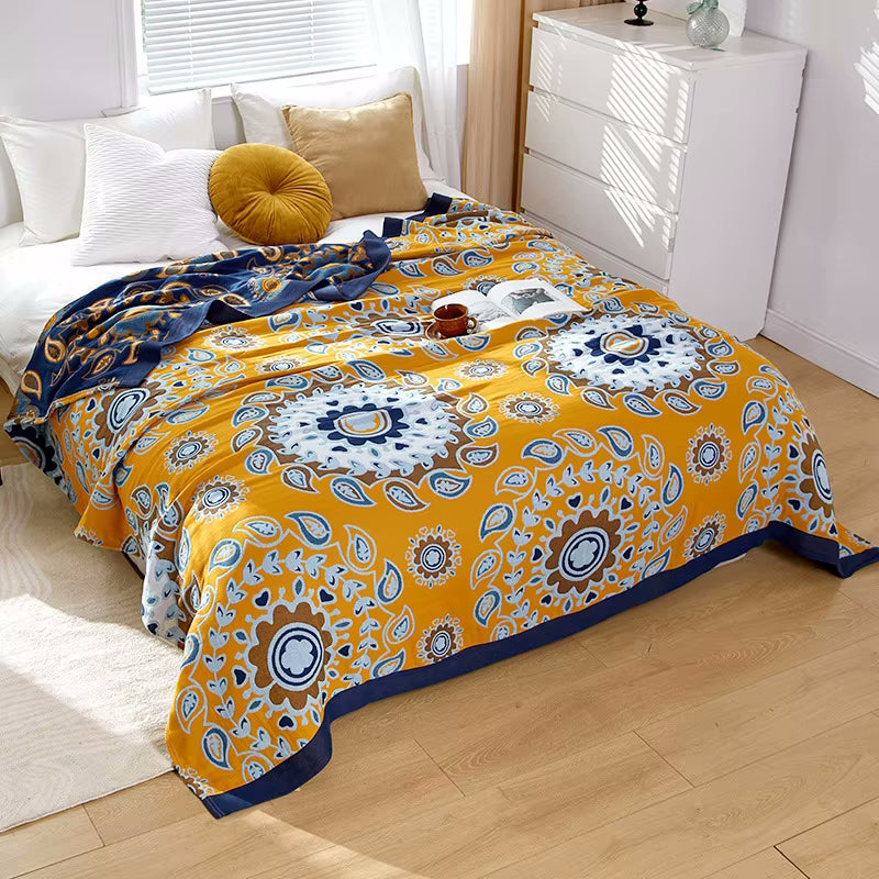 Emberlea 3 Regal Floral Cotton Bedding Reversible Quilt Coverlet