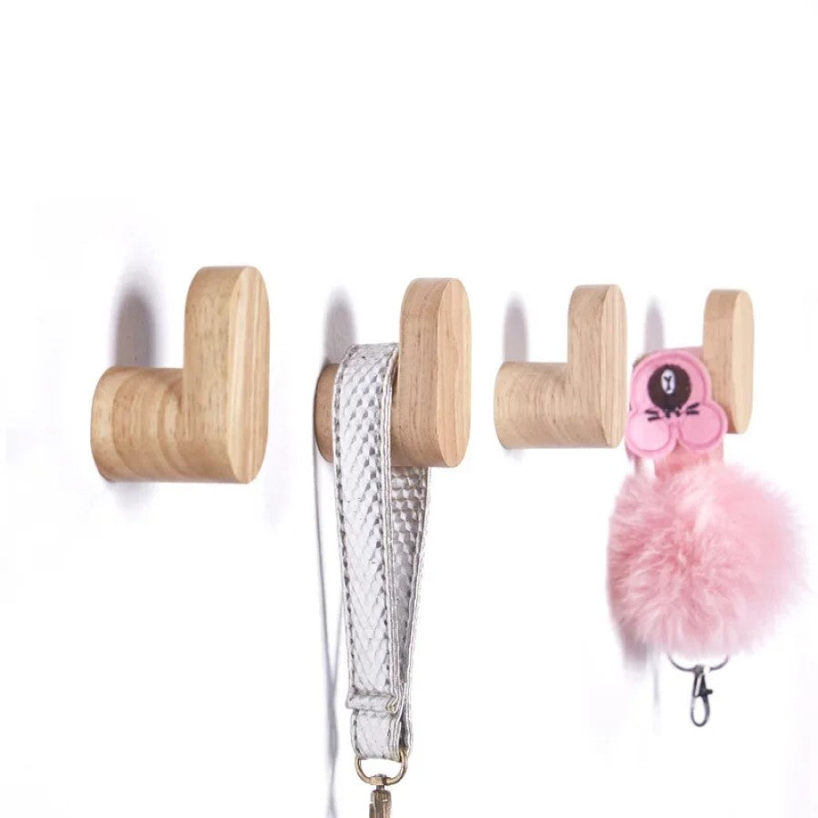 Entry Way Wall Hooks Wooden Hangers For Wall Decor And Modern Natural Style