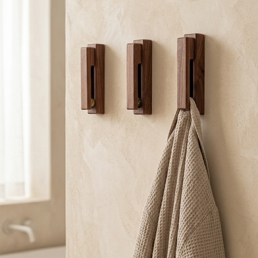 Organic Bathroom Decor Wall Hooks Marble Slide Robe Holder Spa Style Towel Holders
