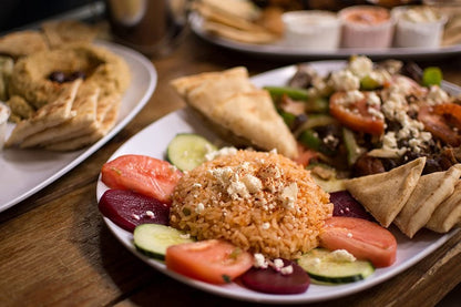 Take A Fresh Approach To Organic Brown Rice Patties Served With Veggies and Clean Food Pitas