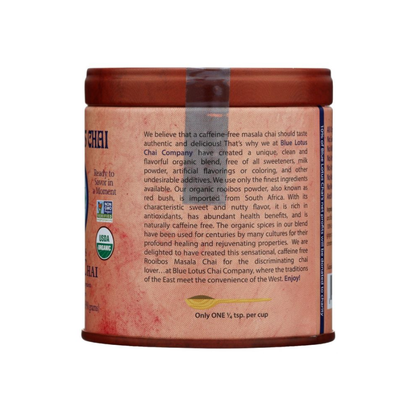USDA Organic Blue Lotus Chai Rooibos Masala Chai Caffeine Free