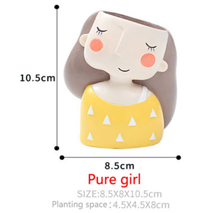 Measurements Of Plant Lady Planter Pot Woman In Yellow Desk Top Pot Dimensions
