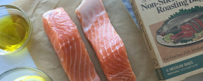 Simple Roasted Salmon Recipe Baked In Non-Stick If You Care Roasting Bags