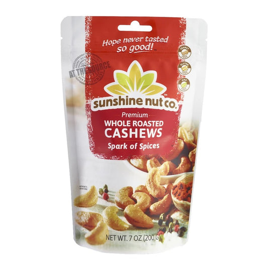 Sunshine Nut Co Whole Roasted Cashews Spark of Spices 7oz
